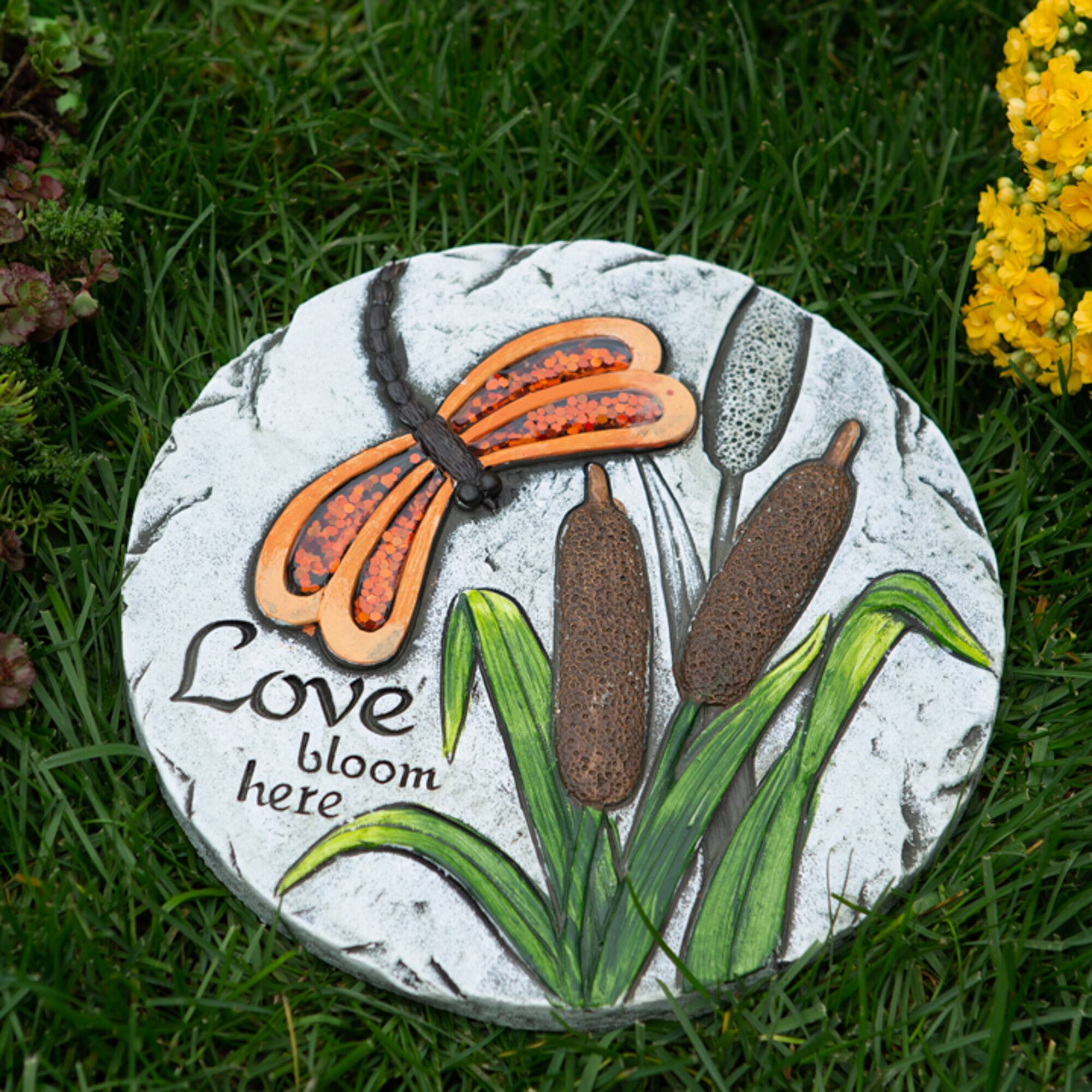 10" Love Bloom Here Stepping Stone